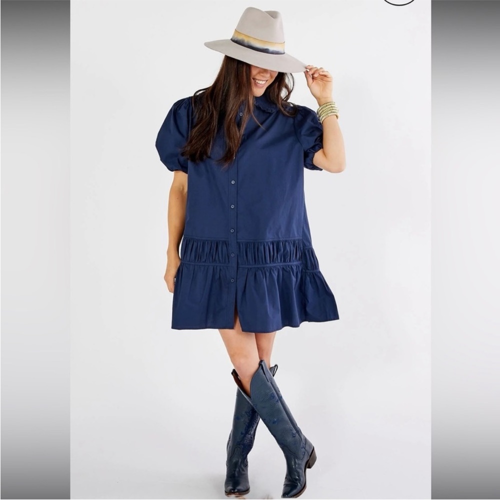 Caryn Lawn Navy Smith Dress